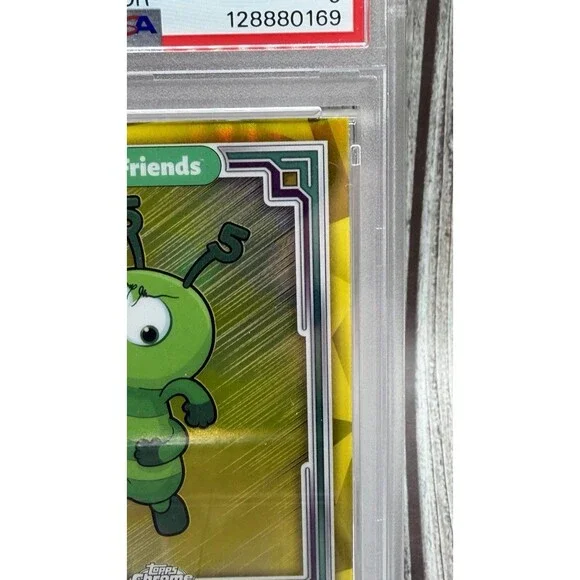 2025 Topps Chrome VeeFriends Capable Caterpillar Yellow Refractor #40 PSA Mint 9